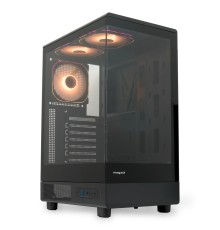 Корпус без блока питания/ Case HSPD F510, Panoramic Mid Tower, Black, TG, 0.5 SPCC, 3x120mm ARGB (Orbis F1) ATX, mATX, mITX 180/280/160mm 1x2.5", 1x3.5", 7xPCI 2xUSB-A 3.0 356x218x467mm
