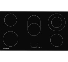 Встраиваемые электрические панели Kuppersberg/ Электрич. независимая варочная поверхность стеклокерамическая, ширина 90 см, 5 зон ускоренного нагрева HI-Light, 2 зоны с двойным расширением, сенсорное управление, 6 цифровых дисплея, 9 уровней мощности, тай