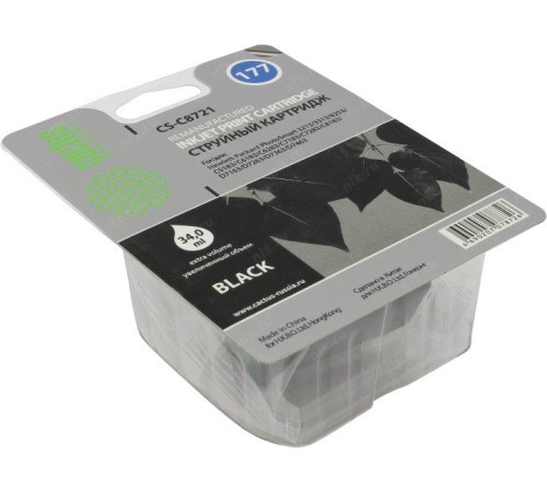 -/ Картридж струйный Cactus CS-C8721 №177 черный (26мл) для HP PS 3213/3313/8253/C5183/C6183/C6283/C718