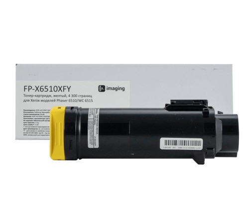 Тонер-картридж F+ imaging, желтый, 4 300 страниц, для Xerox моделей Phaser 6510/WC 6515 (аналог 106R03695), FP-X6510XFY