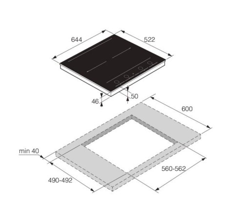Варочная панель ASKO/ Арт. 737426 ; Варочная панель ASKO;Габаритные размеры (Ш/Г/В): 644/522/50 мм;Рамка из черной матовой стали;4 зоны нагрева;Точный контроль температуры нагрева посуды и продкутов;Управление Easy Dial™ 2.0;Функция объединения зон Auto B
