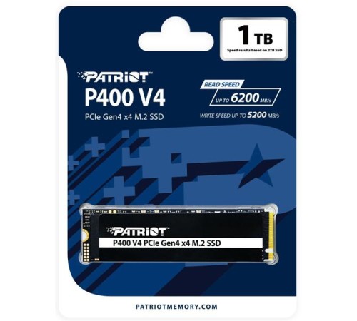 Твердотельный накопитель Patriot SSD P400 V4 1TB M.2 2280 NVMe PCIe 4.0 x4 R6000/W5000 TBW 320TB 3D NAND with HS