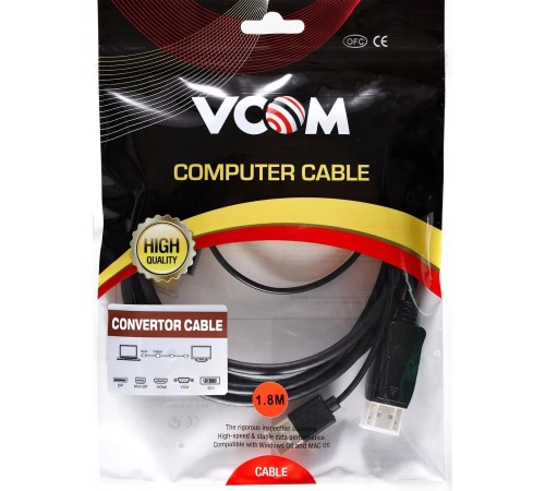 Кабель-переходник/ Кабель-переходник HDMI(M) +USB---> DP(M)  4K*60Hz 1.8M, VCOM <CG599AC-1.8M>