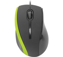 Defender #1 Проводная оптическая мышь MM-340 черный+зеленый,3кнопки,1000dpi