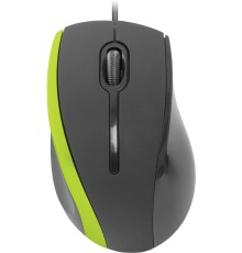Defender #1 Проводная оптическая мышь MM-340 черный+зеленый,3кнопки,1000dpi