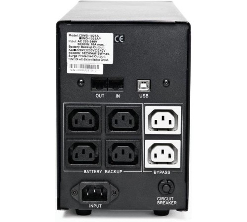 Источник бесперебойного питания Powercom Back-UPS IMPERIAL, Line-Interactive, 1025VA/615W, Tower, 6*IEC320-C13 (2 surge & 4 batt), LCD, USB (507310)