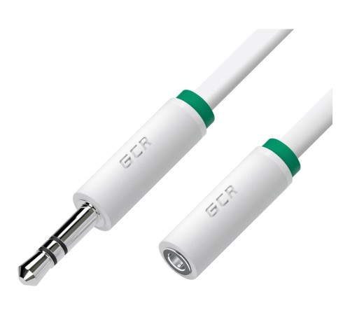 GCR Удлинитель аудио 15.0m jack 3,5mm/jack 3,5mm белый, зеленая окантовка, ультрагибкий, M/F, Premium, экран, стерео, GCR-53991 GCR Удлинитель аудио 15.0m jack 3,5mm/jack 3,5mm белый, зеленая окантовка, ультрагибкий, M/F, Premium, экран, стерео, GCR-53991