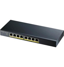 Коммутатор/ Zyxel GS1900-8HP Smart L2 PoE+ Switch , 8xGE PoE+, Desktop, Silent, Budget PoE 70W