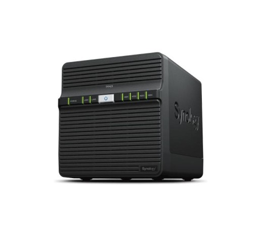 Система хранения данных Synology QC 1,1GhzCPU/2Gb/RAID0,1,10,5,6/upto 4HP HDD SATA(3.5', 2.5')/2xUSB3.2/2xGbE/iSCSI/2xIPcam(up to 30)/1xPS/1YW repl DS418