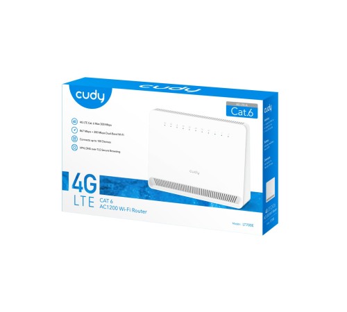 Маршрутизатор/ AC1200 Wi-Fi 4G LTE Cat 6 Gigabit Router, 4 10/100/1000M RJ45 Ports, Nano SIM Slot, Quectel module inside,build-in 4G LTE modem, 300Mbps at 2.4GHz + 867Mbps at 5GHz, Internal Antennas, PPTP/L2TP/OpenVPN/WireGuard VPN, DNS over Cloudflare/ Маршрутизатор/ AC1200 Wi-Fi 4G LTE Cat 6 Gigabit Router, 4 10/100/1000M RJ45 Ports, Nano SIM Slot, Quectel module inside,build-in 4G LTE modem, 300Mbps at 2.4GHz + 867Mbps at 5GHz, Internal Antennas, PPTP/L2TP/OpenVPN/WireGuard VPN, DNS over Cloudflare/