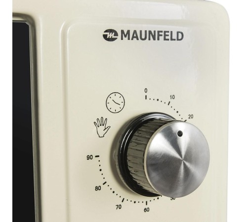 Мини-печь MAUNFELD/ Электрическая мини-печь, ширина 60 см, механическое управление, 45 л,конвекция, таймер, гриль, подсветка, 50-300 градусов, 7 режимов, цвет бежевый