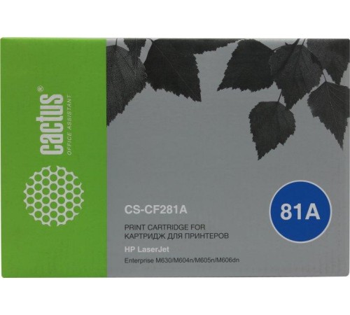 -/ Картридж лазерный Cactus CS-CF281A CF281A черный (10500стр.) для HP LJ Enterprise M630/M604n/M605n/M