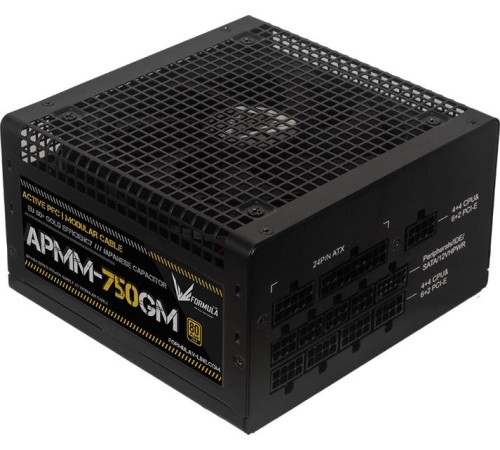 Блок питания Formula V Line APMM-750GM, 750W, ATX3.1/PCIe5.1, APFC, 80+ Gold, 12cm Fan, Full Modular Блок питания Formula V Line APMM-750GM, 750W, ATX3.1/PCIe5.1, APFC, 80+ Gold, 12cm Fan, Full Modular