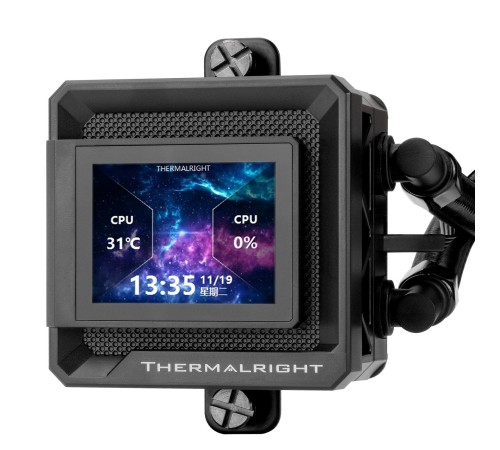 Водяное охлаждение для процессора/ Water Cooling System Thermalright Frozen Warframe SE 360 ARGB Black (360mm, LED temp., Black, ARGB/ Fans: 3x120mm, 70.84CFM, 29.8dBA, 2000RPM/ Pump height 59mm, Rad thickness 27mm/ S: 1851, 1700, 1200, 115X, AM5, AM4) Водяное охлаждение для процессора/ Water Cooling System Thermalright Frozen Warframe SE 360 ARGB Black (360mm, LED temp., Black, ARGB/ Fans: 3x120mm, 70.84CFM, 29.8dBA, 2000RPM/ Pump height 59mm, Rad thickness 27mm/ S: 1851, 1700, 1200, 115X, AM5, AM4)