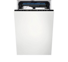 Встраиваемые посудомоечные машины ELECTROLUX/ Встраиваемая узкая посудомоечная машина, загрузка на 10 комплектов посуды, сенсорное управление, 8 программ, 44.6x55x82 см, черный цвет, сушка: стандартная (конденсация), индикация на полу: проекция дисплея