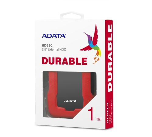 Внешний жесткий диск/ Portable HDD 1TB ADATA HD330 (Red), Silicone, USB 3.2 Gen1, 133x89x16mm, 190g /3 года/ Внешний жесткий диск/ Portable HDD 1TB ADATA HD330 (Red), Silicone, USB 3.2 Gen1, 133x89x16mm, 190g /3 года/