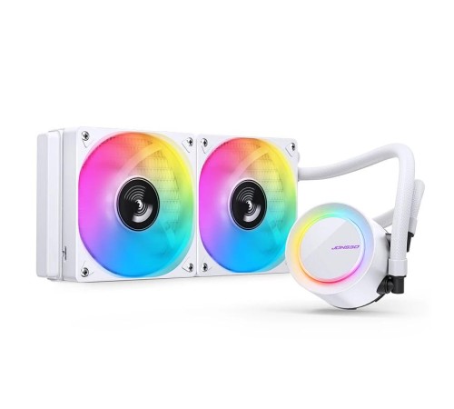 Система жидкостного охлаждения/ Water Cooling System JONSBO TG-240 White (260W, 240mm, White, ARGB/ Fans: 2x120mm, 66.19CFM, 35.4dBA, 1800RPM/ Pump height 72mm, 30dBA, 2400RPM, Rad thickness 27mm/ S: 1700, 1200, 115X, AM5, AM4) Система жидкостного охлаждения/ Water Cooling System JONSBO TG-240 White (260W, 240mm, White, ARGB/ Fans: 2x120mm, 66.19CFM, 35.4dBA, 1800RPM/ Pump height 72mm, 30dBA, 2400RPM, Rad thickness 27mm/ S: 1700, 1200, 115X, AM5, AM4)