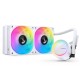 Система жидкостного охлаждения/ Water Cooling System JONSBO TG-240 White (260W, 240mm, White, ARGB/ Fans: 2x120mm, 66.19CFM, 35.4dBA, 1800RPM/ Pump height 72mm, 30dBA, 2400RPM, Rad thickness 27mm/ S: 1700, 1200, 115X, AM5, AM4)