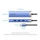 Сетевой адаптер Vention USB 3.0 M/Gigabit Ethernet RJ45+OTG хаб 3xUSB Синий - 0.15м.