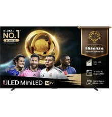 Телевизор ЖК 100'' Hisense/ 100", Ultra HD, Mini LED, Local Dimming Zone 1248, 165 Hz, Smart TV (ОС VIDAA U9), Wi-Fi, DVB-T2/T/C/S2/S, HDR 10+, Dolby Vision, Dolby Atmos, Bluetooth, 2.1.2 2*15W+20W+2*5W, CI+(1.4), 4хHDMI, 2хUSB, Works with Alexa, Ale