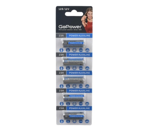 Батарейка/ Батарейка GoPower LR27/A27/MN27 BL5 Alkaline 12V (5/100/1000) (5 шт.) Батарейка/ Батарейка GoPower LR27/A27/MN27 BL5 Alkaline 12V (5/100/1000) (5 шт.)