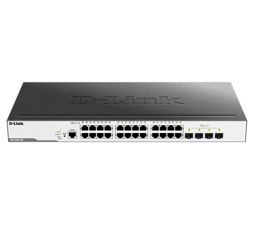 Коммутатор D-Link PROJ Управляемый L2 коммутатор, 24x1000Base-T, 4x10GBase-X SFP+, защита от статического электричества до 6 кВ, CLI, консольный порт RJ-45, RPS, поддержка Dying Gasp
