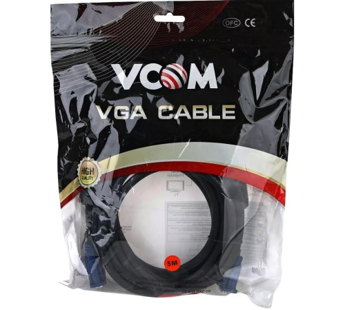 Кабель/ Кабель удлинительный Монитор-SVGA card (15M-15F) 5m, 2 фильтра VCOM <VVG6460-5M>