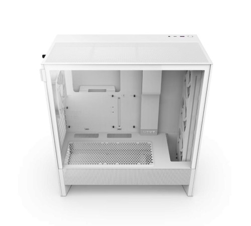 Корпус ПК без блока питания/ Case NZXT H5 Flow RGB, Midi-Tower, TG, 4x120mm RGB, 1xUSB-A 3.2 + 1xUSB-C 3.2, E-ATX, ATX, mATX, mITX White