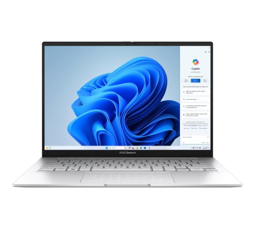 Ноутбук/ ASUS UX3405MA-QD488W 14"(1920x1200 OLED 16:10)/Intel Core Ultra 7 155H(1.4Ghz)/16384Mb/1024SSDGb/noDVD/Int:Intel Arc graphics/Cam/BT/WiFi/75WHr/war 1y/1.22kg/Foggy Silver/Win11Home + EVO; алюм корп; NumberPad; чехол; USB-RJ45 кабель Ноутбук/ ASUS UX3405MA-QD488W 14"(1920x1200 OLED 16:10)/Intel Core Ultra 7 155H(1.4Ghz)/16384Mb/1024SSDGb/noDVD/Int:Intel Arc graphics/Cam/BT/WiFi/75WHr/war 1y/1.22kg/Foggy Silver/Win11Home + EVO; алюм корп; NumberPad; чехол; USB-RJ45 кабель