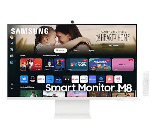 Монитор Samsung 32" Smart monitor M8 S32DM801UI VA 16:9 3840x2160x60Hz 4ms 400cd 3000:1 178/178 1млрд HDMI USB-C(65W) 2*USB 2.0 Spk10W Tizen HDR10+ sRGB 99% Tilt HAS Pivo (незначительное повреждение коробки)