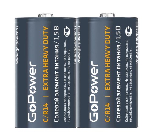 Батарейка/ Батарейка GoPower R14 C Shrink 2 Heavy Duty 1.5V (2/24/288) (24 шт.) Батарейка/ Батарейка GoPower R14 C Shrink 2 Heavy Duty 1.5V (2/24/288) (24 шт.)