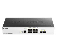 Коммутатор/ Managed L2 Switch 8x1000Base-T, 2x1000Base-X SFP, Surge 6KV, CLI, RJ45 Console, RPS, Dying Gasp