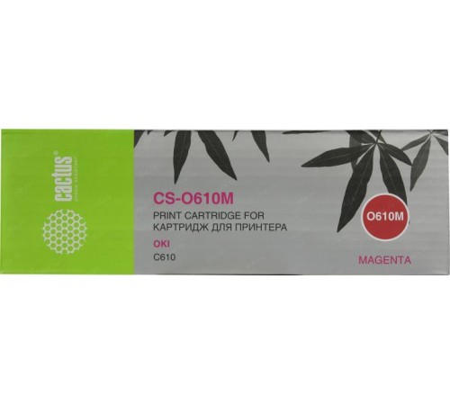 -/ Картридж лазерный Cactus CS-O610M 44315322 пурпурный (6000стр.) для Oki C610