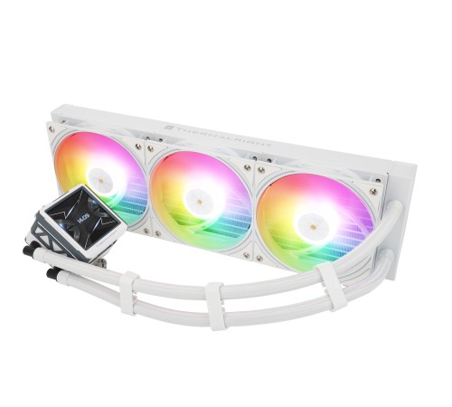 Водяное охлаждение для процессора/ Water Cooling System Thermalright Frozen Warframe 360 Ultra White Argb (360mm, White, ARGB/ Fans: 3x120mm, 70.84CFM, 29.8dBA, 2000RPM/ Pump height 60mm, 23dBA, 3000RPM, Rad thickness 27mm/ S: 1200, 1700, 1851, 2011, 2066