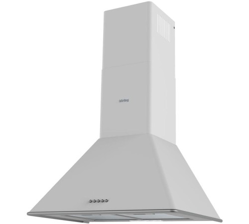 Вытяжка Korting/ Кухонная вытяжка, Настенная вытяжка, Ширина 60 см, Мощность: 650 м3/ч, 3 режима,  Механическое управление, Алюминиевые жировые фильтры, LED освещение, цвет - античный белый, профиль рамки и кнопки - серебро