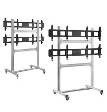ONKRON напольный мобильный стенд для видеостен 2х2 4 x 43”- 55" FSPRO2L-22 серебристый