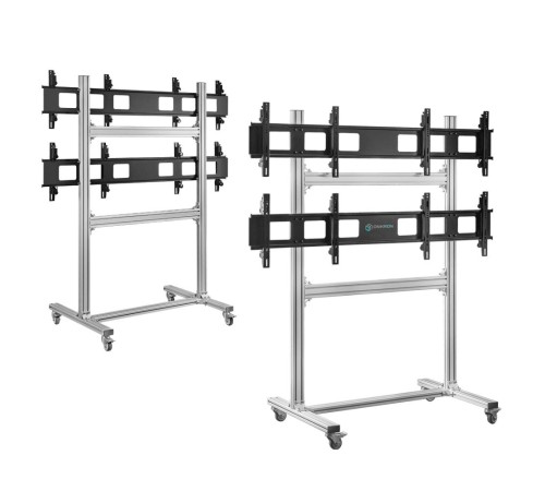 ONKRON напольный мобильный стенд для видеостен 2х2 4 x 43”- 55" FSPRO2L-22 серебристый ONKRON напольный мобильный стенд для видеостен 2х2 4 x 43”- 55" FSPRO2L-22 серебристый