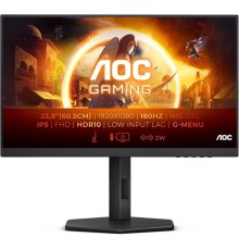 Монитор 24" AOC 24G4X 1920x1080, WLED, 16:9, Fast IPS, 300cd, 1000:1, 80M:1, 1ms, 178/178, HDMI*2, DP, 180Hz, Speakers, HAS, Pivot, Tilt, Swivel, Внут, VESA, Black/Grey, 3y