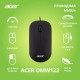 Мышь компьютерная/ Проводная мышь ACER OMW122 оптическая (1200dpi) soft-touch (3but) black