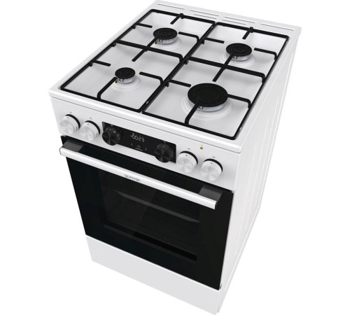 Комбинированная плита Gorenje/ Комбинированная плита Gorenje, Эмаль SilverMatte, объем духовки 62 л, механическое управление, сенсорный программатор IconLED, многоуровневое приготовление, электроподжиг, рельефные направляющие, 2 стекла+термослой, энергоэф