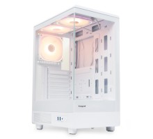 Корпус без блока питания/ Case HSPD F510, Panoramic Mid Tower, White, TG, 0.5 SPCC, 3x120mm ARGB (FNW010) ATX, mATX, mITX 180/280/160mm 1x2.5", 1x3.5", 7xPCI 2xUSB-A 3.0 356x218x467mm