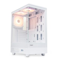 Корпус без блока питания/ Case HSPD F510, Panoramic Mid Tower, White, TG, 0.5 SPCC, 3x120mm ARGB (FNW010) ATX, mATX, mITX 180/280/160mm 1x2.5", 1x3.5", 7xPCI 2xUSB-A 3.0 356x218x467mm