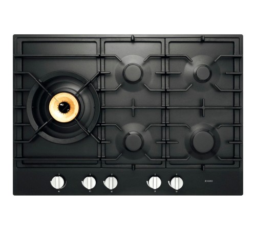 Встраиваемые газовые панели ASKO/ Арт. 476655 ; Газ,  4.8х75х52.6, газовая, электроподжиг, газ-контроль, 4 конфорки А+,1 конфорка WOK, независимая, антрацит