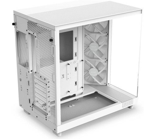 Корпус ПК без блока питания/ Case NZXT H6 Flow RGB (2023), Midi-Tower, TG, 3x120mm RGB, 2xUSB-A 3.2 + 1xUSB-C 3.2, ATX, mATX, mITX White