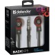 Defender Наушники вставки Basic 619 черный + красный