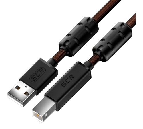 GCR Кабель PROF 1.5m USB 2.0, AM/BM, черно-прозрачный, ферритовые кольца, 28/24 AWG, экран, армированный, морозостойкий, GCR-52414 GCR Кабель PROF 1.5m USB 2.0, AM/BM, черно-прозрачный, ферритовые кольца, 28/24 AWG, экран, армированный, морозостойкий, GCR-52414