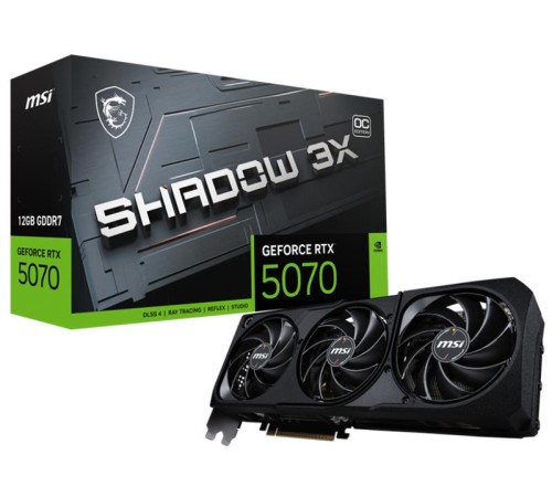 Видеокарта MSI RTX 5070 12G SHADOW 3X OC//RTX 5070, HDMI, DP*3, 12G, D7