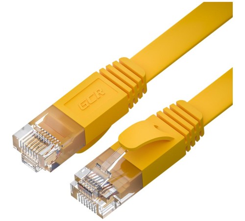 GCR Патч-корд PROF плоский прямой 3.0m, UTP медь кат.6, желтый, 30 AWG, ethernet high speed 10 Гбит/с, RJ45, T568B, GCR-52829 GCR Патч-корд PROF плоский прямой 3.0m, UTP медь кат.6, желтый, 30 AWG, ethernet high speed 10 Гбит/с, RJ45, T568B, GCR-52829