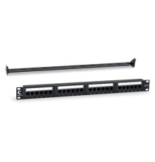  Cabeus PL-24-Cat.6-Dual IDC Патч-панель 19" (1U), 24 порта RJ-45, категория 6, Dual IDC, с задним кабельным организатором