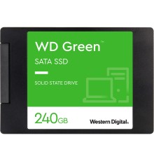 Твердотельные накопители/ WD SSD Green, 240GB, 2.5" 7mm, SATA3, 3D TLC, R/W 545/465MB/s, IOPs 37 000/68 000, TBW 80, DWPD 0.3 (12 мес.)